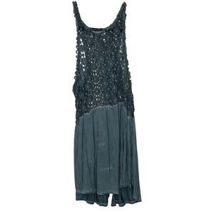 POL Blue Crochet Sleeveless Top-NWOT